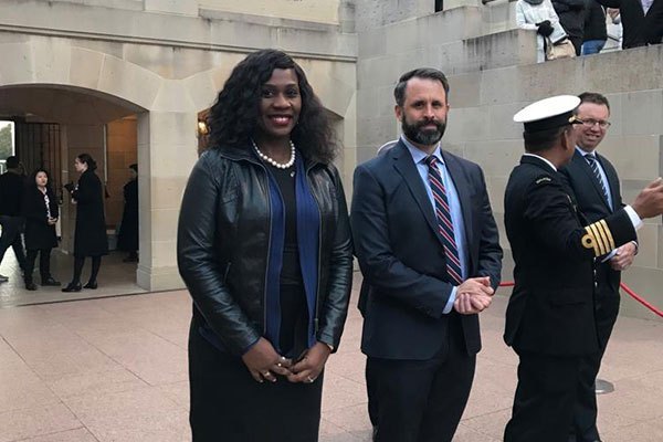 Representing the U.S. Congressional Staff Delegation at Wreath-laying Ceremony, Australian War Memorial, Canberra Australia